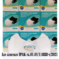 Disposable Duckbill Mask putih/hitam isi 50 pcs grosir