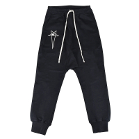 【RICK OWENS】RICK OWENS x CHAMPION聯名款 LOGO純棉拉繩五芒星設計縮口長褲(男款/黑)