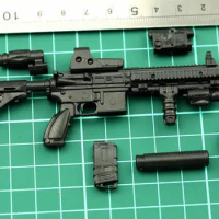 E3-2 1pc DIY-To- Assemble 1:6 Figure 4D Black HK416 Assault Rifle Gun Model