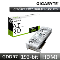 技嘉GIGABYTE GeForce RTX 5070 AERO OC 12G 顯示卡 RTX5070