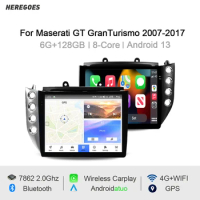 10.4" Auto Android 13 Car Radio GPS Multimedia Player 6G+128GB Wifi LTE Navigation Stereo For Maserati GranTurismo GT 2007-2017
