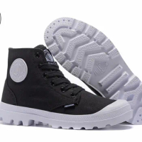 PALLADIUM PAMPA HI ORIGINALE TC Sneakers black and white Classic Canvas Shoe Ankle Boots Fashion Casual Shoes Size Eur 40-44