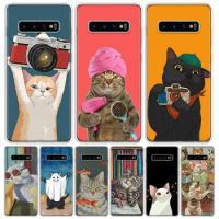 Cute Cartoon Lucky Cats For Samsung Galaxy M21 M31 M32 M51 M52 M12 M30S Phone Case Note 20 Ultra 10 Plus 9 8 J4 J6 + J8 Fundas C