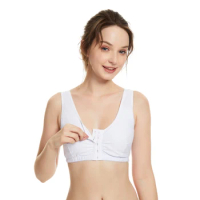 8405 Front Fastening Bras Mastectomy Bra Comfort Pocket Bra for Silicone Breast Forms Non-Wired