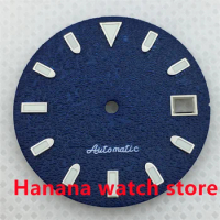 BLIGER 29mm blue watch dial C3 glow-in-the-dark dial fits NH35 NH36 movement fits 3 o 'clock crown 3.8 o 'clock crown