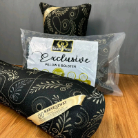 HARVESTWAY I DAPAT 3 JUMBO KNITTING PREMIUM (GOLDEN BLACK) - ( Bantal Guling Hotel Harvestway Hitam