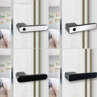 Aluminum Alloy Bedroom Door Lock Indoor Mute Magnetic Suction Lock Bathroom Door Handle Lockset Household Hardware Fitting