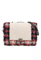 Chanel 二手香奈兒 CC 斜紋軟呢和羊毛單蓋包