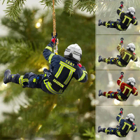 Firefighter Fireman loket hiasan kereta loket api loket pokok Flat Wooden Peripheral Car Keychain