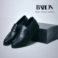 BARON Joseph Peny Loafers : Black รองเท้าโลฟเฟอร์หนังสำหรับผู้ชาย คําแนะนําการขายที่ร้อนแรงในเดือนนี