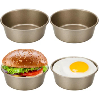 4'' Ramekins for Air Fryer, Mini Round Baking Tray Steel Air Fryer , Breakfast Household Kitchen Cooking Tool