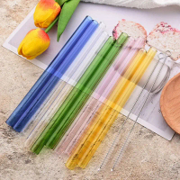 【Got】 7 Pieces Glass Boba Straws Reusable Glass Drinking Straws Wide Clear Straws 12mm Clear Smoothi