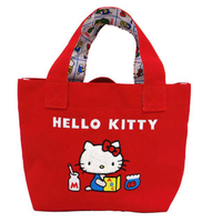 小禮堂 Hello Kitty 棉質迷你手提袋 (復古系列)