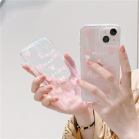 手機殼 ● 粉色小愛心適用iPhone12蘋果13Promax手機殼11透明xs xr女款