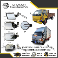 UNIVERSAL LORRY CHROME SIDE MIRROR CERMIN SISI MODIFY HINO HICOM ISUZU NISSAN LORI TRUCK TRAILER AKS