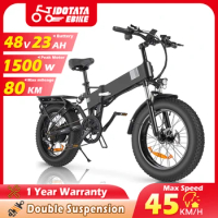 IDOTATA 48V 23AH Electric Bicycle 1500W Fat Tire Electric Bike 20 Inch folding Mountain Electric Bicycle Outdoor Best Snow Ebike