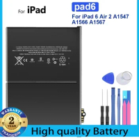 7340mAh Tablet Battery For Apple iPad 6 Air 2 IPad6 Air2 A1547 A1566 A1567 Rechargeable Batteries + Free Tools
