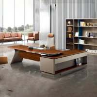 Customized high-end boss office desk and chair combination, minimalist modern president desk, single manager supervisor desk