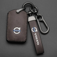 ปลอกกุญแจรถยนต์อัจฉริยะหนังพร้อมโซ่โลหะผสมสังกะสีสำหรับ Volvo XC40 XC60 S60 S90 XC90 V60 V90 T5 T6 T