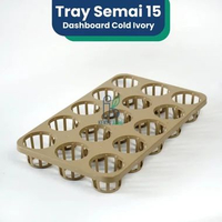 KENYU AGRO Tray Semai 15 lubang / Tray Pot Bulat 8cm cold ivory