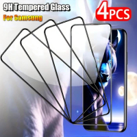 4Pcs Full Cover Screen Protector For Samsung Galaxy A14 A13 5G A23 A03 A03S A52S Tempered Glass For Samsung A52 A72 A32 A12 A71