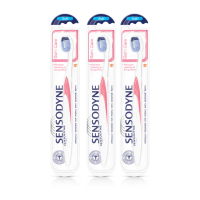 【SENSODYNE 舒酸定】牙齦護理 抗敏軟毛牙刷 3入