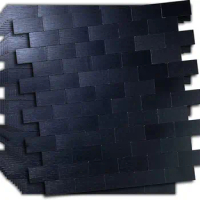 Peel and Stick Metal Backsplash Tiles Luxury Aluminum Black Subway 3D Wall Sticker for Kitchen Bathroom Self-adhesive