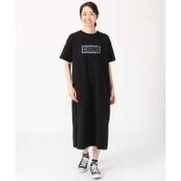 【CHUMS】CHUMS 休閒 女 Heavy Weight CHUMS Logo Dress短袖洋裝 黑色(CH181258K001)