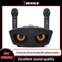 YARMEE Professional Karaoke Home System Bluetooth Speaker With 2 Channels Wireless Microphone For Home KTV Singing Party