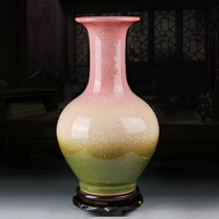 景德鎮瓷器陶瓷花瓶水晶裂紋顏色釉裝飾博古架臺面工藝品瓷瓶