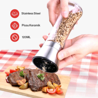 Leten Alat Penggiling Biji Lada Spices Pepper Mill Grinder 120ml - 9179 - Silver
