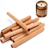5pcs 50-95mm Cylindrical Wooden Candle Wicks Set Wood Candle Cores With Base For DIY Candle Making Craft Soy Parffin Wax Wick