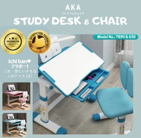 HOT 日本AKA 人體工學設計兒童學習桌椅套裝 sd7890 ＆sc630 - 藍色