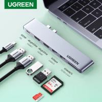 UGREEN USB C HUB Dual Type-C to USB 3.0 4KHDMI for M2 M1 MacBook Pro Air Adapter Thunderbolt 3 Dock USB C 3.1 Port Type C HUB