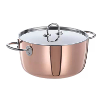 FINMAT 附蓋湯鍋, 銅/不鏽鋼, 5 公升