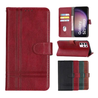 Wallet Flip Book Case For Samsung Galaxy S23 Ultra 6.8 Inch Leather Wallet Cover For Samsung S23ultra SM-S918B Cover Funda