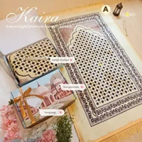 Sajadah Kaira Premium Rumbai Gold Antislip | Kemasan Box / Lembaran | Hadiah Elegan I Souvenir Ramad