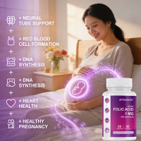 Vitamatic Folic Acid 5 mg 5000 mcg | 60 Kapsul Vegetarian | Dukung Kesehatan Sel, Jantung & Nutrisi 
