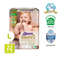 Libero麗貝樂 Touch 黏貼型嬰兒紙尿褲/尿布 5號(L 22片/包購)