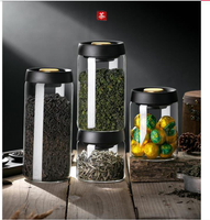 抽真空茶葉罐玻璃儲存罐透明收納綠茶包裝盒防潮密封罐羅蘭多947 全館免運