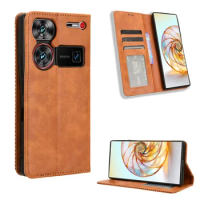 2024 Чехол для For ZTE Nubia Z60 Ultra Case luxurious Leather Retro Magnetic Protect Cover For ZTE Nubia Z60 Ultra Z60Ultra Phon