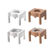 Seniors Squatting Toilet Stool Chair for Bathroom Rounded Edge Stable Bottom Lightweight Household Stool Commode Stool Moveable