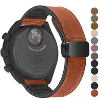 20mm Silicone Leather Watch Strap For Omega X Swatch Common MoonSwatch Saturn Moon Series Constellations Men Women Quick Release