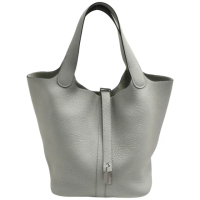 【Hermes 愛馬仕】經典Picotin Lock牛皮手提鎖頭包(22CM-冰川白色H060991CK-GLACIER WHI)