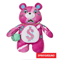 SPRAYGROUND- PINK PUNK MONEYBEAR 泰迪熊後背包-粉紅龐克