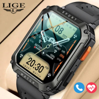 LIGE 2024 Men smart watch 2.01inch Screen Bluetooth Call Long Standby Heart Rate IP68 Waterproof Sport Tracket Smartwatch Men