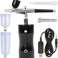 Upgraded Handheld Cordless Portable Airbrush Kit Portable Mini Auto Airbrush Spray Gun Kit with Air Compressor Rechargeable