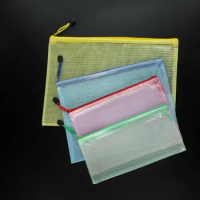 5pcs A4/a5 Mesh Zipper Pouch Nylon Mesh Document Bag Waterproof