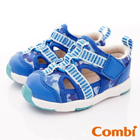 ★Combi日本康貝機能休閒童鞋-活力迷彩幼兒機能涼鞋-天空藍(寶寶段)