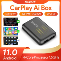 Binize CarPlay Ai Box Android 11.0 with HDMI Wireless CarPlay Android Auto Adapter For Toyota VW Jeep Hyundai
